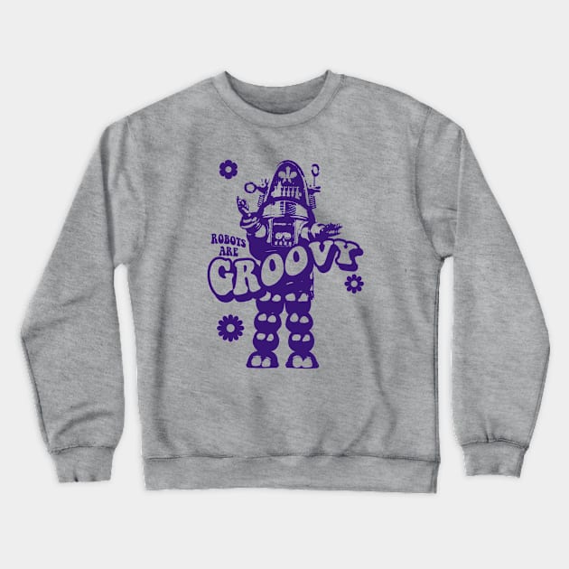 ROBOTS ARE GROOVY TIE DYE Crewneck Sweatshirt by KERZILLA